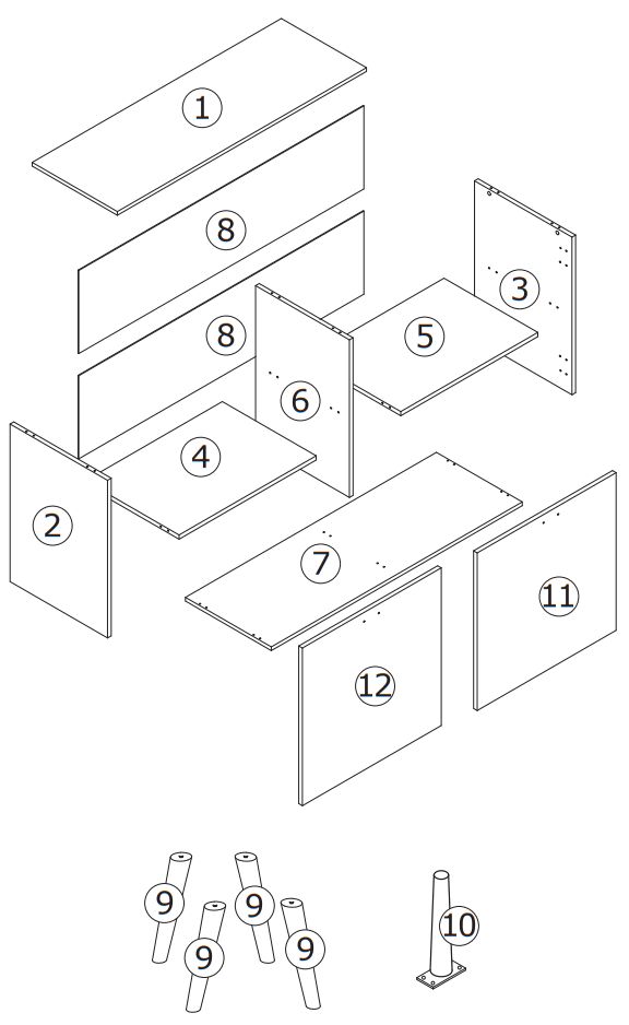 FUFU GAGA LJY KF200107-01 2 Door Multi Functional Storage Cabinet Chest - 2