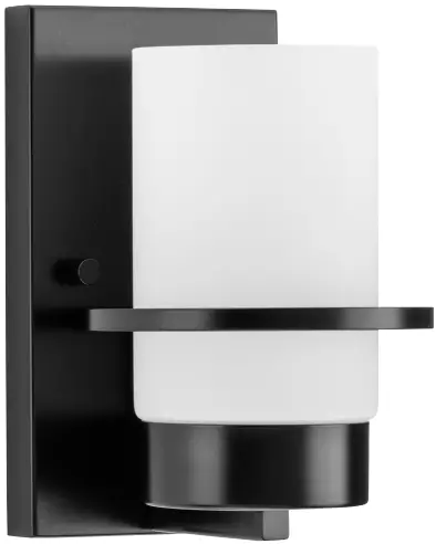 PROGRESS LIGHTING P300413-31M Reiss Collection One Light Modern Farmhouse Matte Black Vanity Light-FIG1