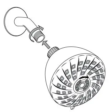 waterpik XQP-633 PowerPulse Fixed Shower Head Instruction Manual - Install fixed mount shower head