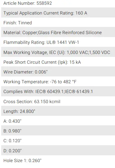 nVent IBSHY32-630 IBSHY Insulated Braided Conductor for Compact Circuit Breakers 3