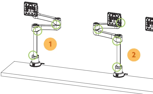 R Go Tools Caparo 4 D2 Circular Single Monitor Arm - Monitor Arm 6