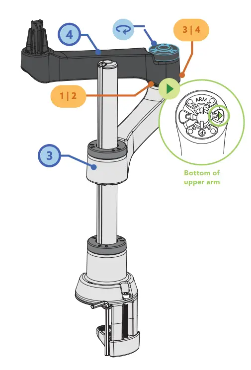 R Go Tools Caparo 4 D2 Circular Single Monitor Arm - Monitor Arm 9