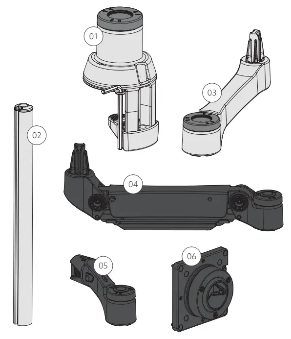 R Go Tools Caparo 4 D2 Circular Single Monitor Arm - Monitor Arm