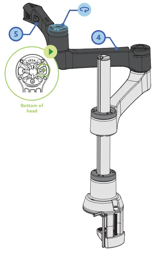 R Go Tools Caparo 4 D2 Circular Single Monitor Arm - Monitor Arm10