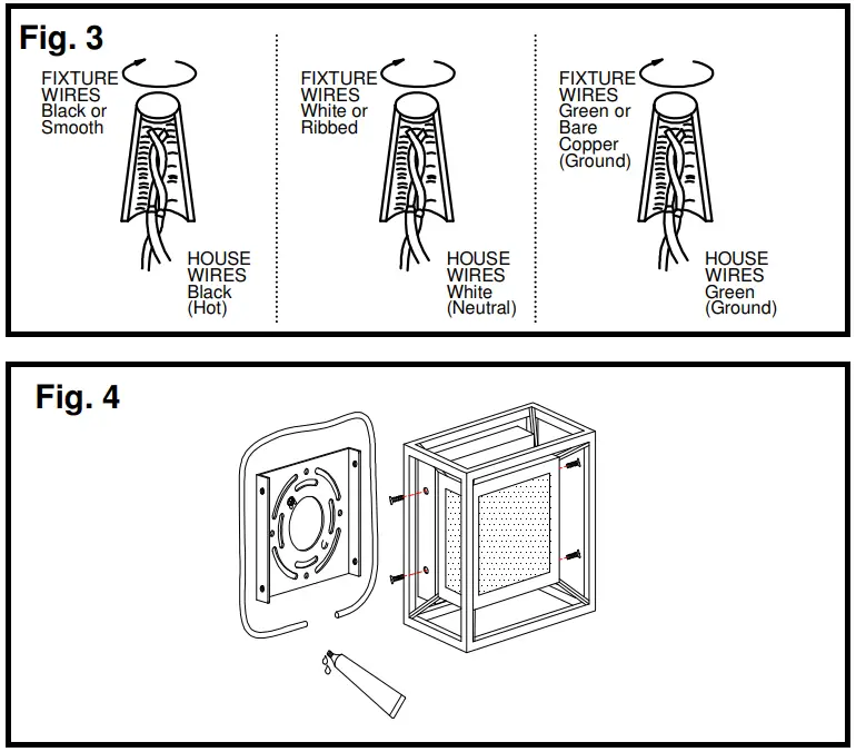 George Kovacs P1202 Outline Outdoor LED Ceiling Wall Light - CONNECTION THE WIRES