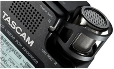 TASCAM DR 100MKIII Professional Handheld Recorder - microphones
