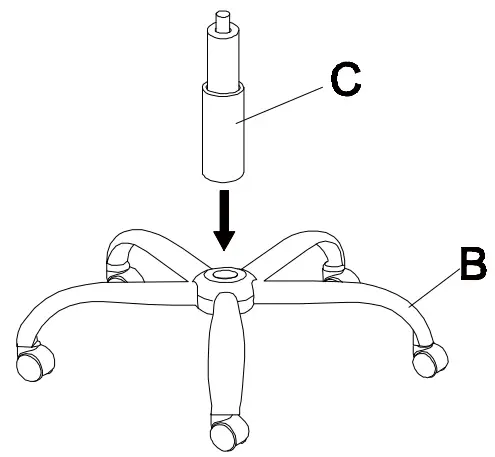 kogan ELEAMPUBLBA Eames replica low back ribbed -- Step 2