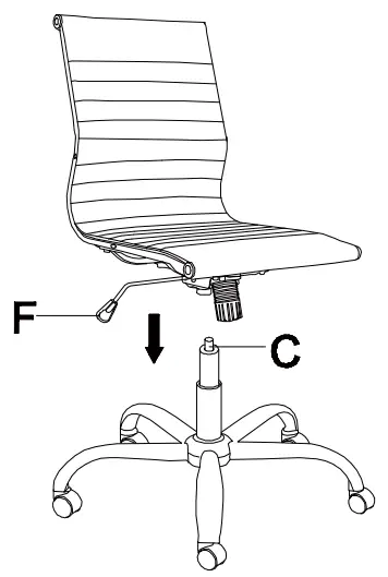 kogan ELEAMPUBLBA Eames replica low back ribbed -- Step 4