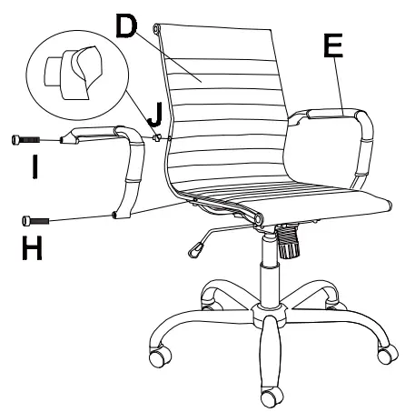 kogan ELEAMPUBLBA Eames replica low back ribbed -- Step 5