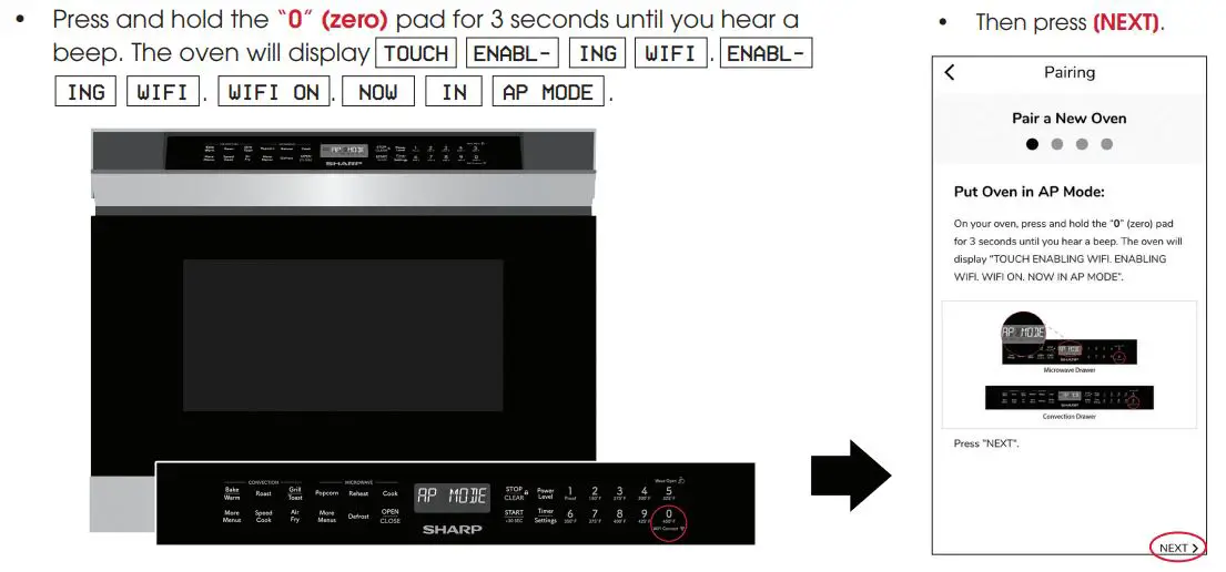 SHARP Convection Microwave Drawer Oven SMD2499FS User Guide - Press and hold the “0” (zero) pad for 3 seconds until you hear