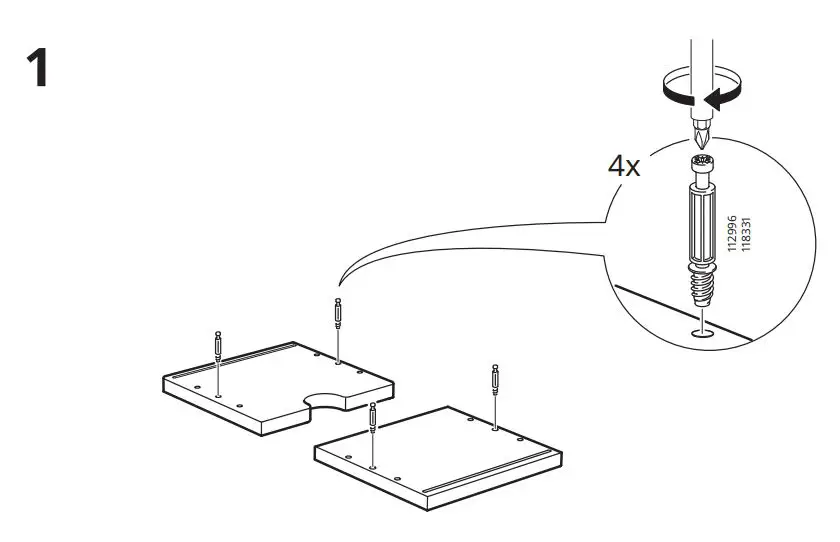 IKEA 00358966 TORNVIKEN Box Instruction Manual - Installation 1