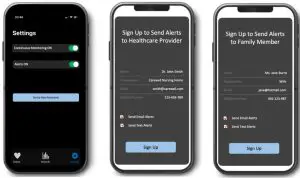 FIG 3 Designating alert receipts, enabling disabling continuous monitoring and alerts