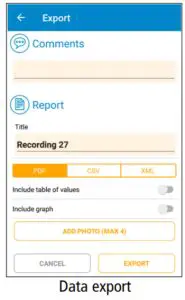 sauermann Si HVACR Measurement Mobile App - Export
