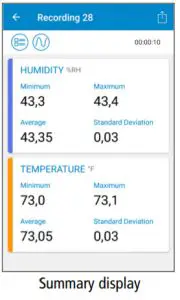 sauermann Si HVACR Measurement Mobile App -Summary display