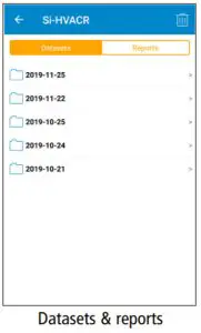 sauermann Si HVACR Measurement Mobile App - datasets and reports