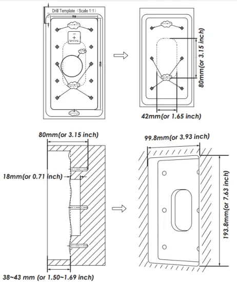 GRANDSTREAM GDS3710 3705 In Wall Mounting Kit-Solid Wall Installation