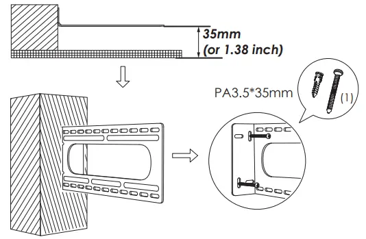 GRANDSTREAM GDS3710 3705 In Wall Mounting Kit-Stud Installation1