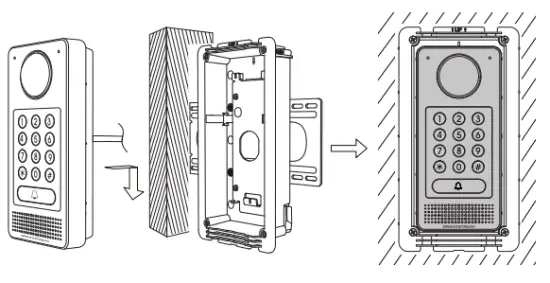 GRANDSTREAM GDS3710 3705 In Wall Mounting Kit-Stud Installation6