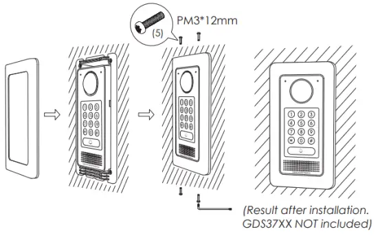 GRANDSTREAM GDS3710 3705 In Wall Mounting Kit-Stud Installation7