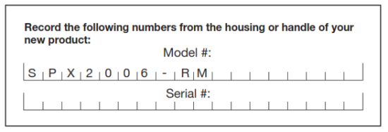 SUNJOE SPX2600 RM Electric Pressure Washer - Serial Numbers