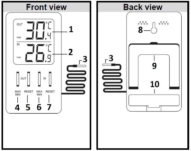 EUROtops Digital Indoor and Outdoor Thermometer fig 1