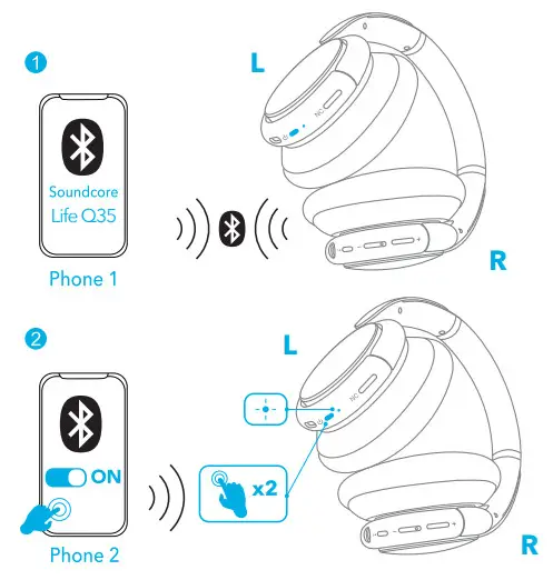 soundcore Q35 Life Multi Mode Active Noise Cancelling Headphones - DUAL PAIRING