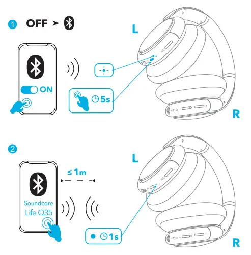 soundcore Q35 Life Multi Mode Active Noise Cancelling Headphones - PAIRING