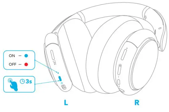 soundcore Q35 Life Multi Mode Active Noise Cancelling Headphones -POWERING ON