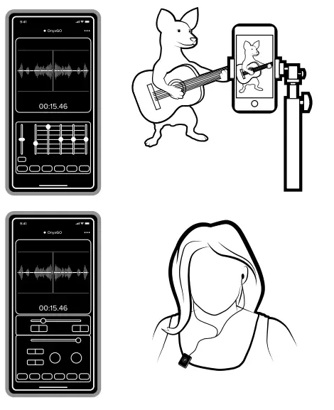 MACKIE OnyxGO Mic Wireless Clip-On Mic With Companion App FIG 1