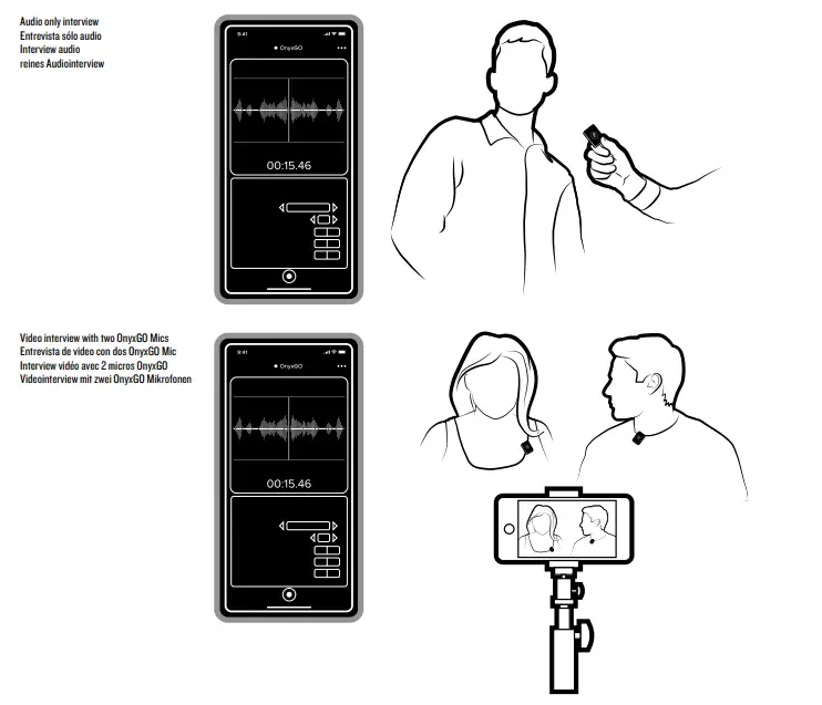 MACKIE OnyxGO Mic Wireless Clip-On Mic With Companion App FIG 2