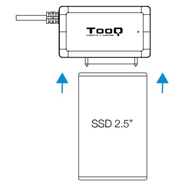 TooQ TQHDA-02C USB to SATA Adapter for Hard Disks of 2.5 3.5 Inch - Connect the disk of 2.5” (SSD or HDD) to the adapter