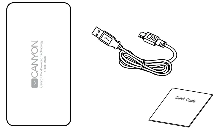 Canyon Power Bank 15000 mAh - contant