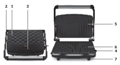 LiFE DIAMOND Sandwich Toaster with Grill Plates 750W 1