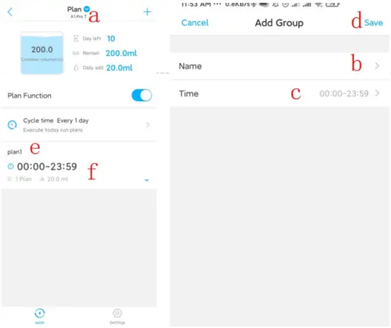 Schedule dosing-Schedule Settings