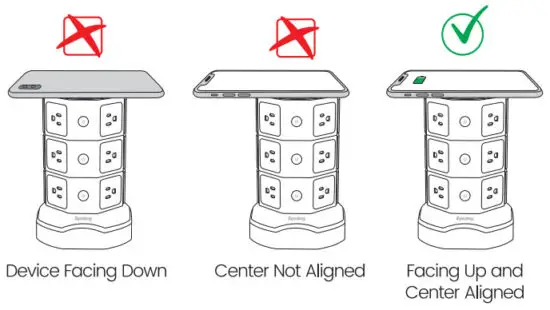 Superdanny QK1260 U3W Surge Protected Power Tower with Wireless Charge and USB Ports - setup 2
