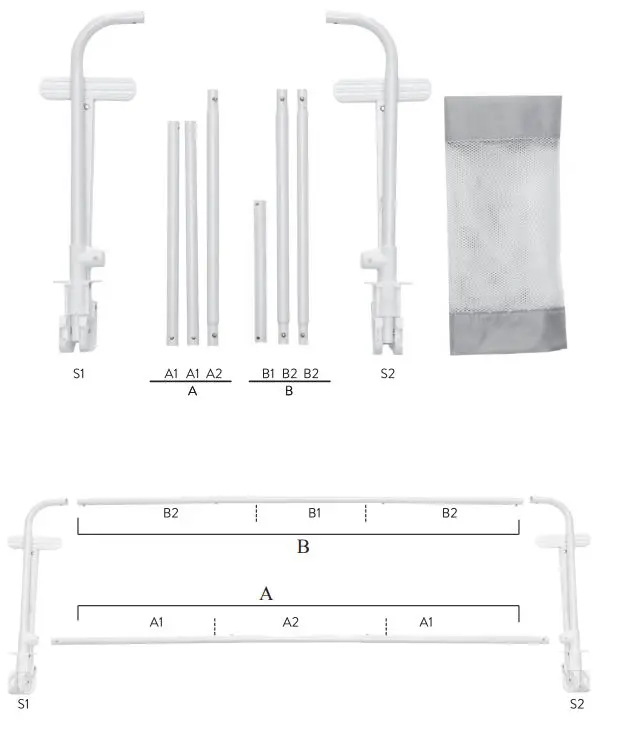 COSTWAY BB0486 Bed Rail Guard-fig-1