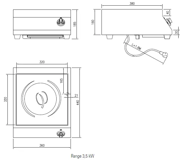 metos IND-10PP-3500X2V Eco Kitchen Induction Range-8