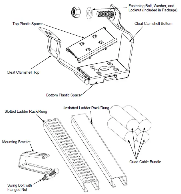 PANDUIT 1005512 Stainless Steel Quad Cable Cleat-fig4