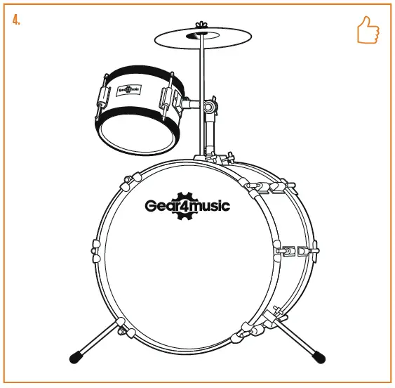 Gear4music JNR-3PCE Junior 3-Piece Drum Kit-16