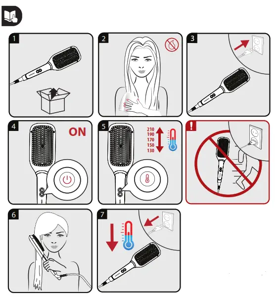 GRUNDIG HB 7150 Hair Straightener Brush - fig