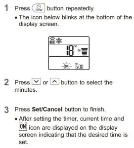 FIG 32 Setting the On Timer