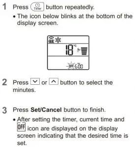 FIG 34 Setting the Off Timer