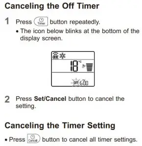 FIG 35 Canceling the Off Timer
