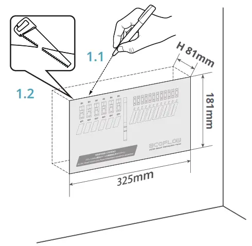 ECOFLOW EFM100-LD-HV AC-DC Smart Distribution Panel - Flush Installation Guide