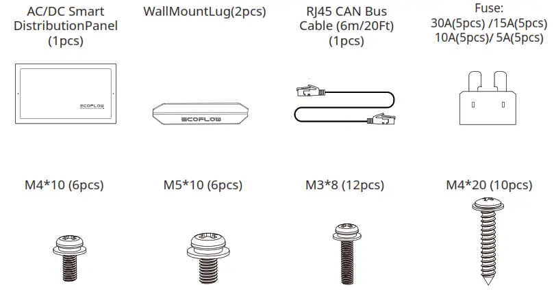 ECOFLOW EFM100-LD-HV AC-DC Smart Distribution Panel - What's in the Box