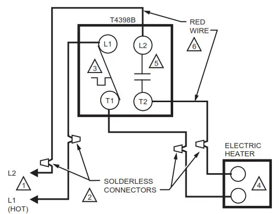 resideo T4398A,B Precision Electric Heating Thermostat - Mounting 2