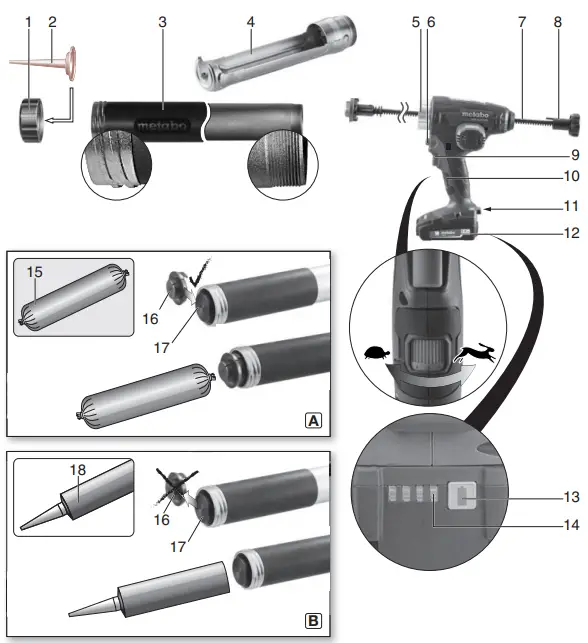 metabo-KPA-18-LTX-400-Cordless-Caulking-Gun-FIG-1