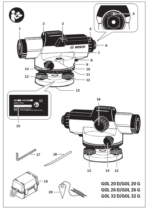 BOSCH GOL 32 D Professional Optical Level - 1