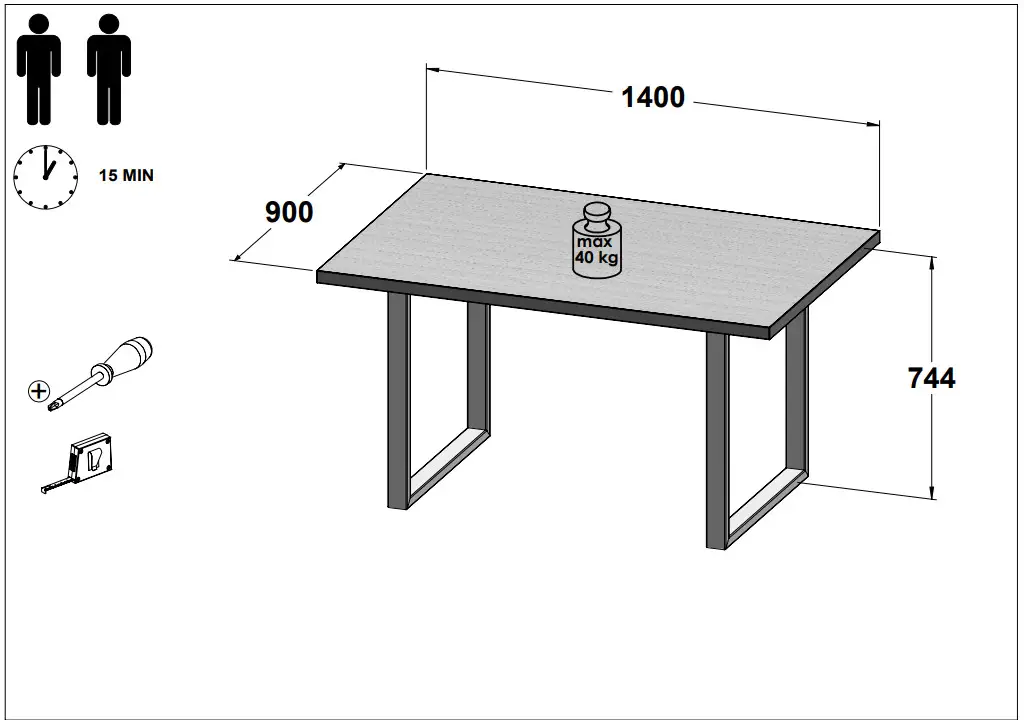 FORTE ABPT401 Dining Table - Figure 1