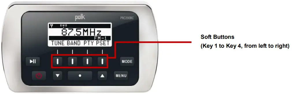 polk Marine Remote Control -Operation